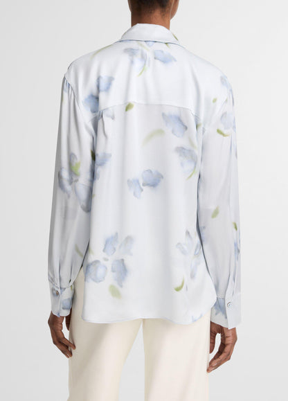 PETAL BLUR RELAXED SHIRT SOFT GREY