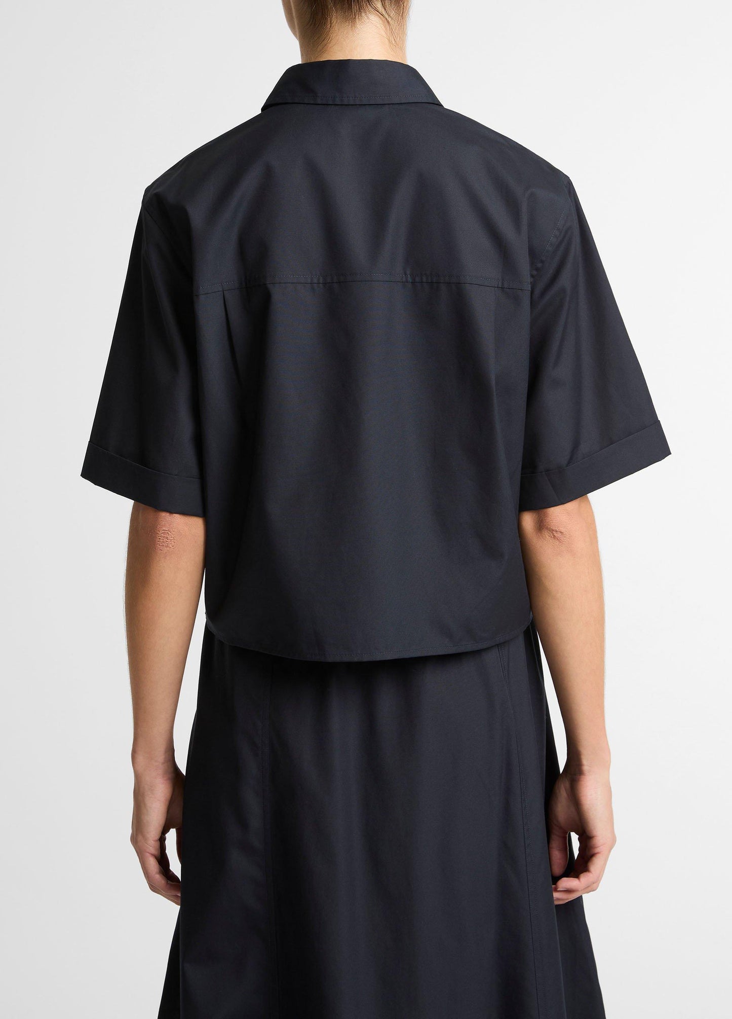 SCALLOP DETAIL S/S SHIRT ECLIPSE