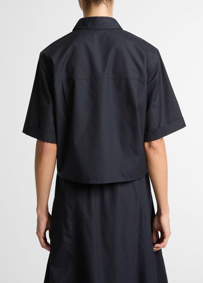 SCALLOP DETAIL S/S SHIRT ECLIPSE