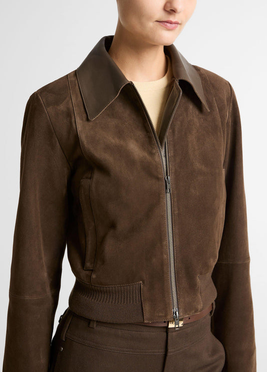 SUEDE SHRUNKEN BOMBER WILLOW