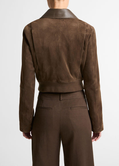 SUEDE SHRUNKEN BOMBER WILLOW
