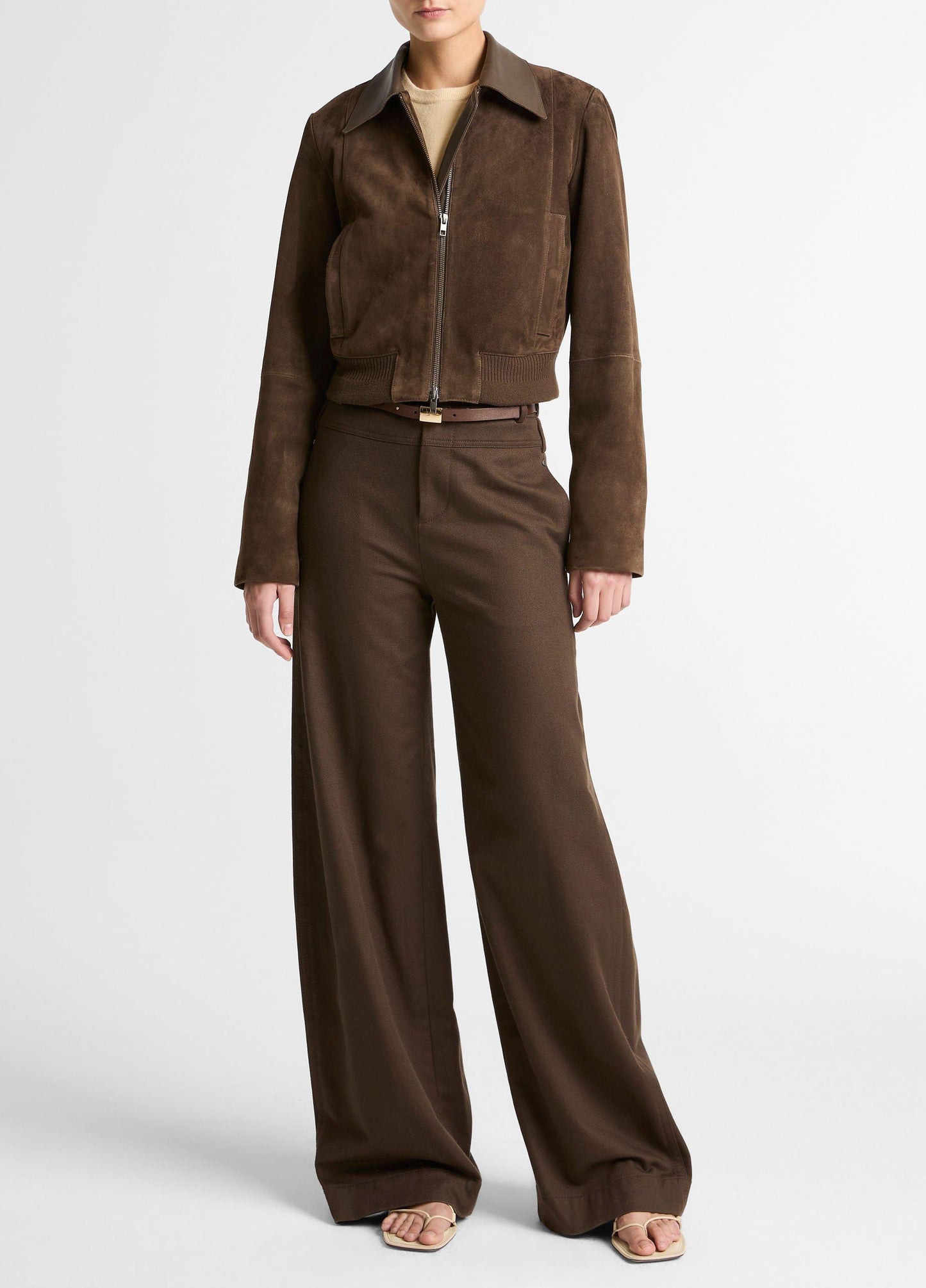 SUEDE SHRUNKEN BOMBER WILLOW