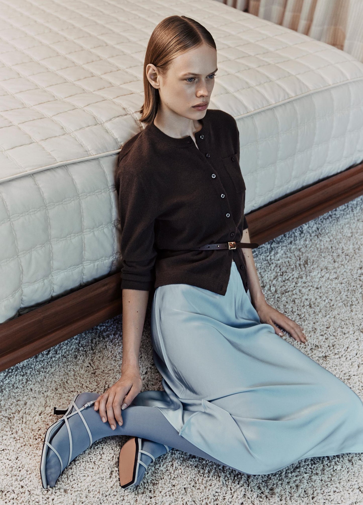 MATTE SATIN SLIP SKIRT CLEARWATER