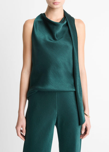 FLUID SATIN SCARF TOP