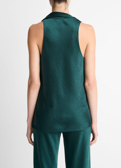 FLUID SATIN SCARF TOP