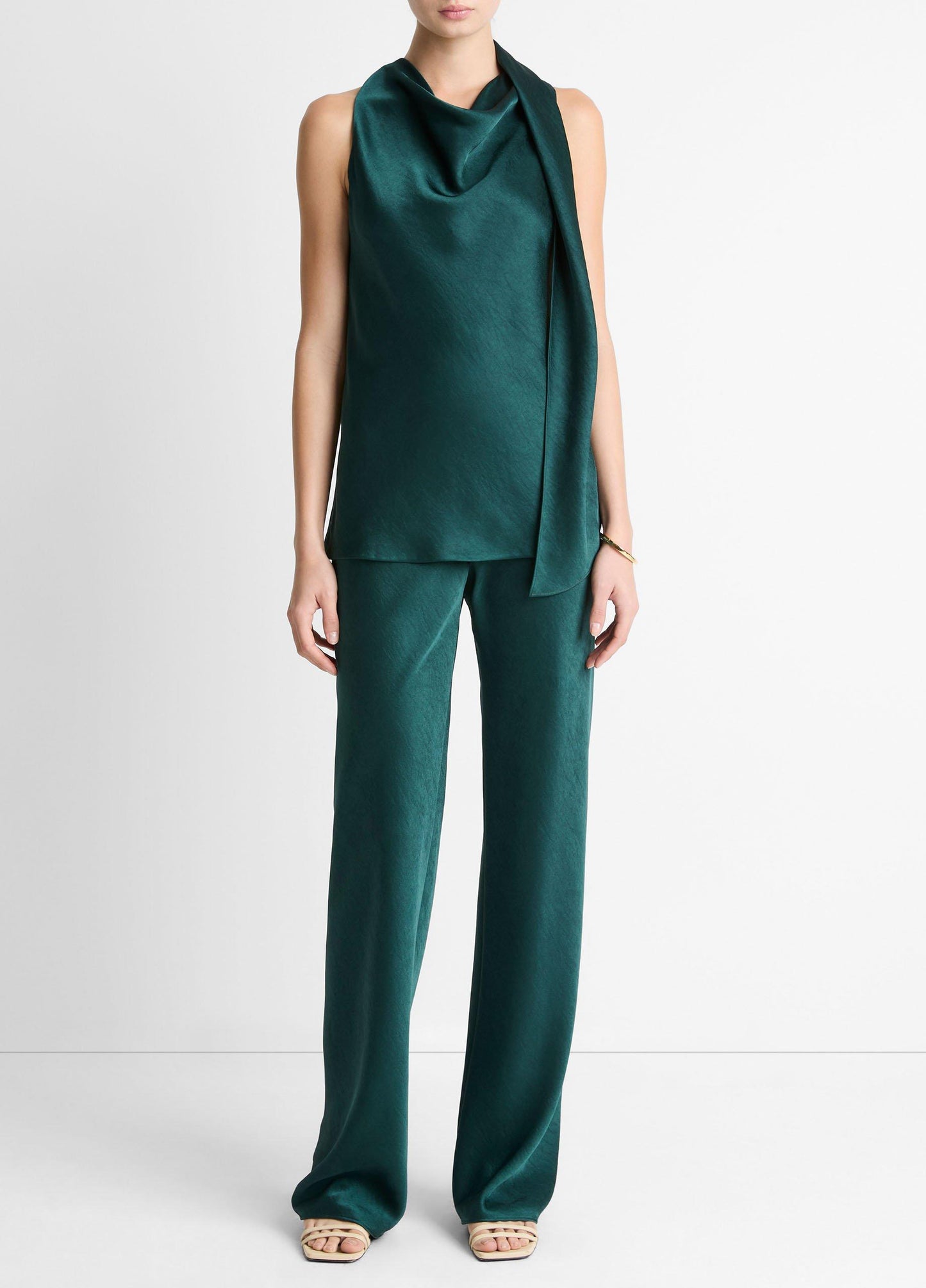 FLUID SATIN SCARF TOP