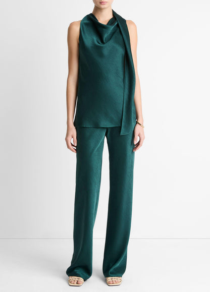 FLUID SATIN SCARF TOP
