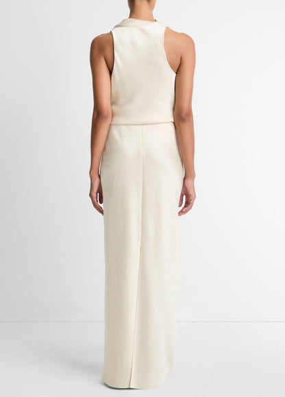 FLUID SATIN BIAS COLUMN SKIRT