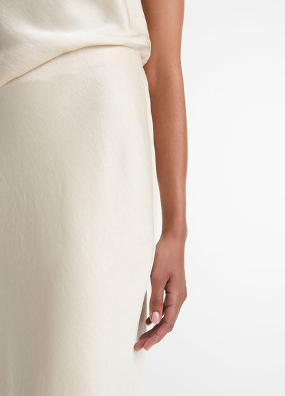 FLUID SATIN BIAS COLUMN SKIRT