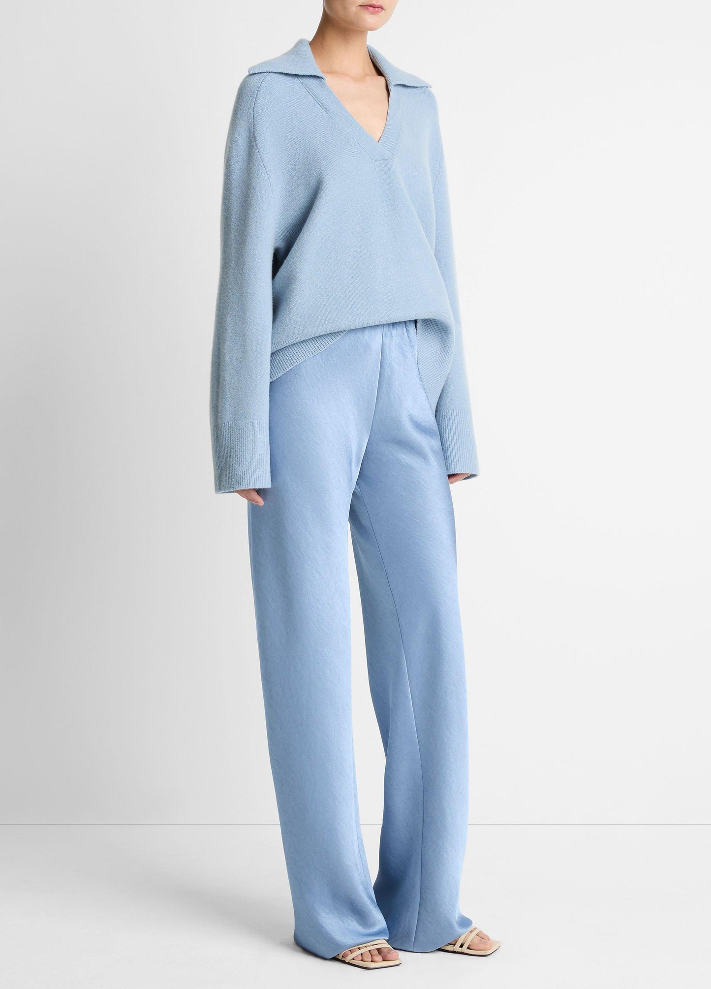 PACIFIC HIGH WAIST FLUID SATIN BIAS PANTS