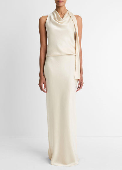 FLUID SATIN SCARF TOP