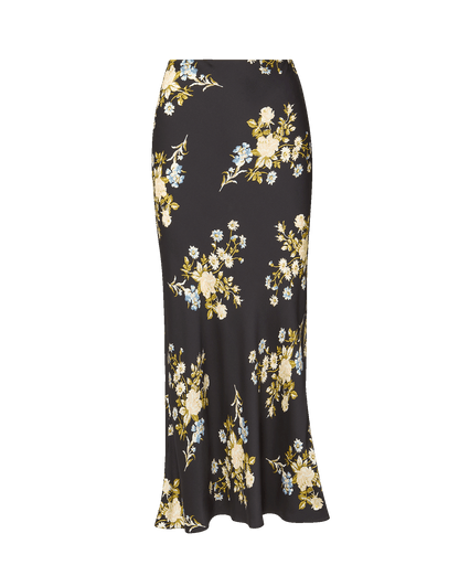 CLOVER SKIRT IN BLACK MULTI