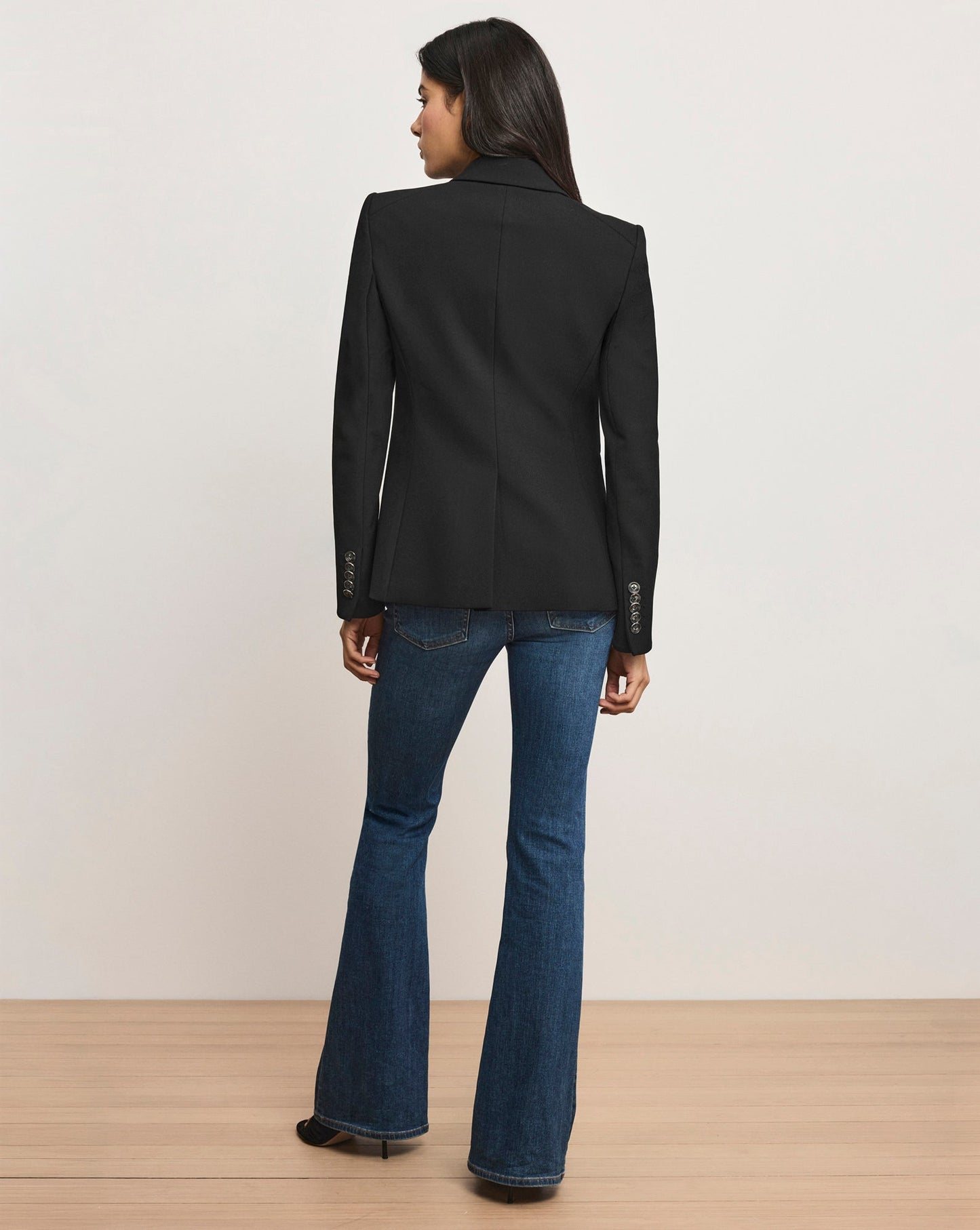 SINGLE BREASTED MILLER DICKEY BLAZER IN BLACK