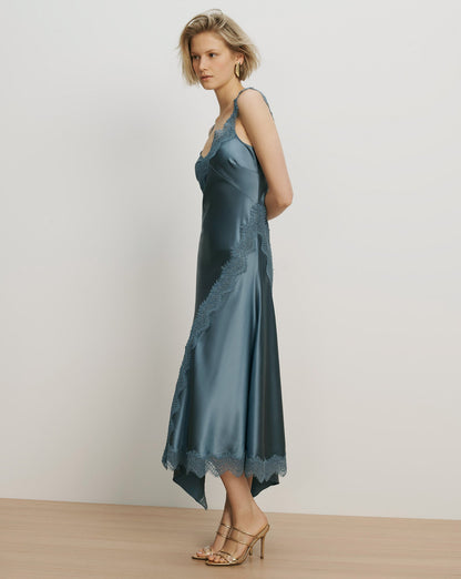 VERNON DRESS IN BLUE STEEL