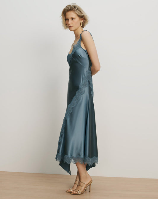 VERNON DRESS IN BLUE STEEL