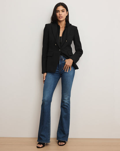 SINGLE BREASTED MILLER DICKEY BLAZER IN BLACK