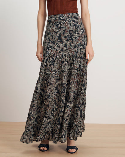 HEATHERALYN SKIRT IN NAVY MULTI