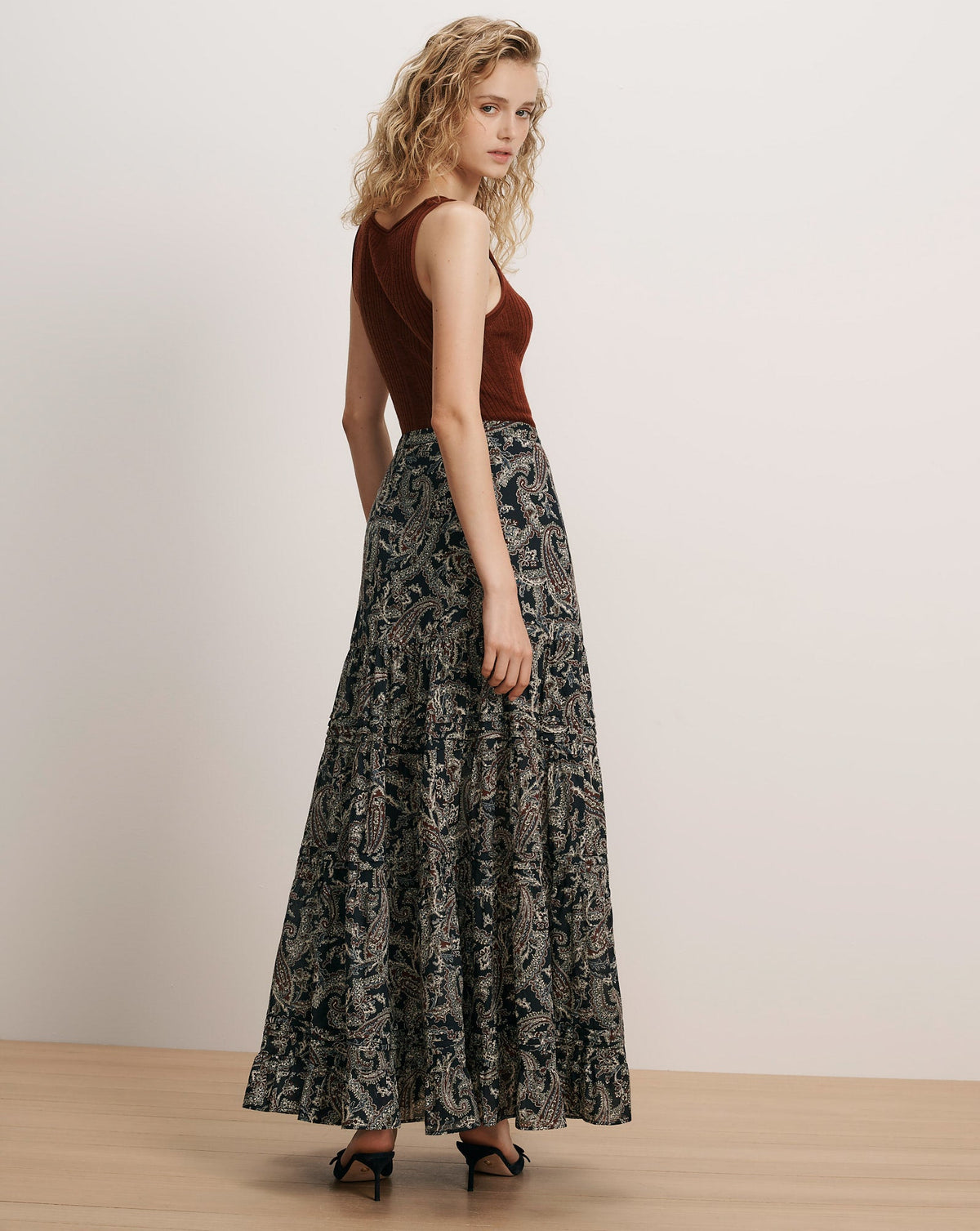 HEATHERALYN SKIRT IN NAVY MULTI