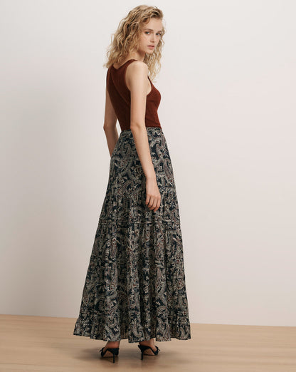 HEATHERALYN SKIRT IN NAVY MULTI