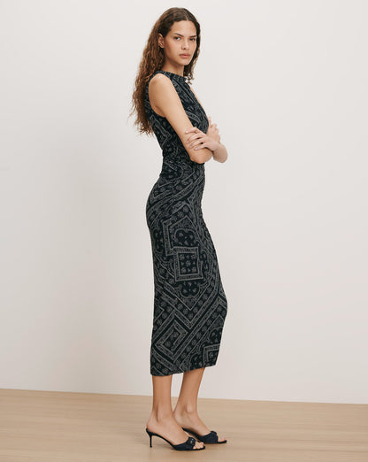 SYLVIANI DRESS IN NAVY/DOVE