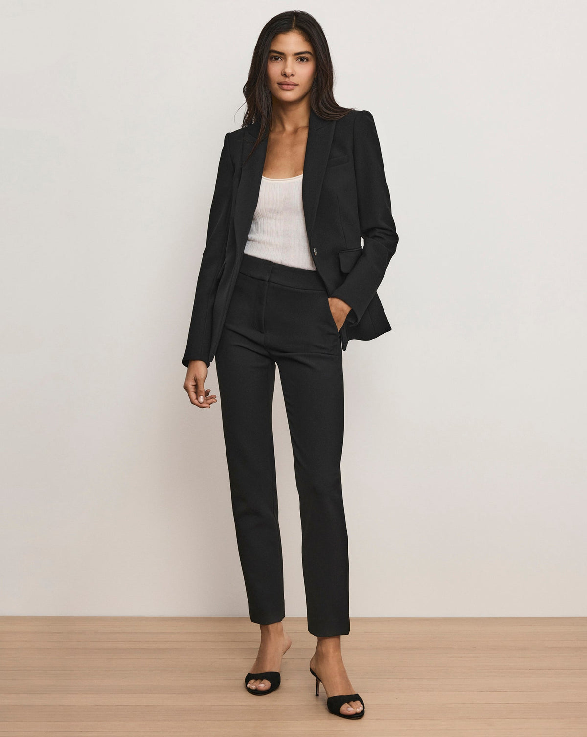 SINGLE BREASTED MILLER DICKEY BLAZER IN BLACK