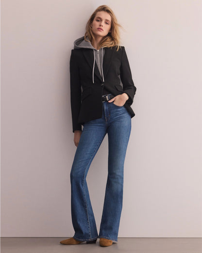 SINGLE BREASTED MILLER DICKEY BLAZER IN BLACK