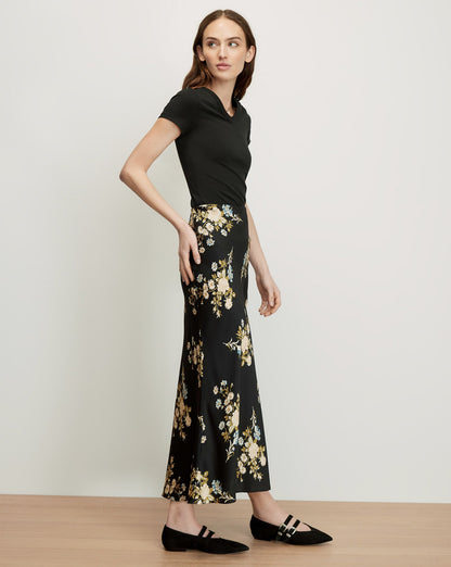 CLOVER SKIRT IN BLACK MULTI