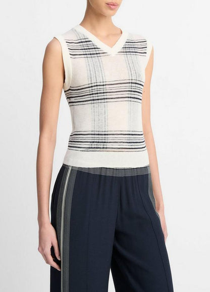 FEATHERWEIGHT PLAID WOOL VEST