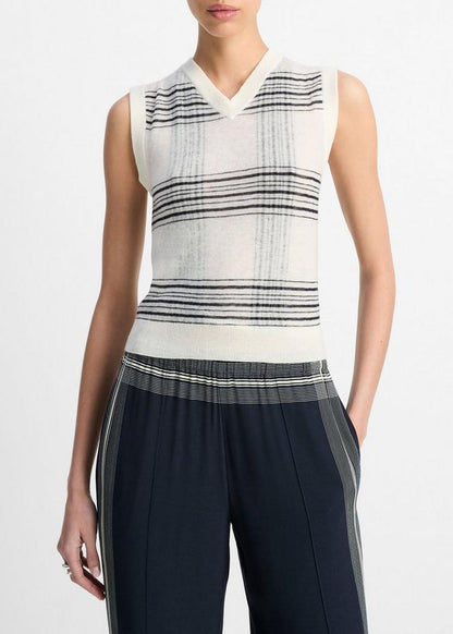 FEATHERWEIGHT PLAID WOOL VEST