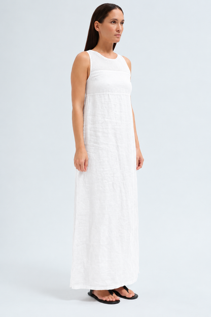 LINEN MAXI DRESS IN WHITE