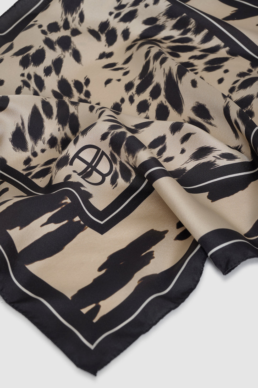 ANINE BING York Silk Leopard Scarf In Pearl White - image 3