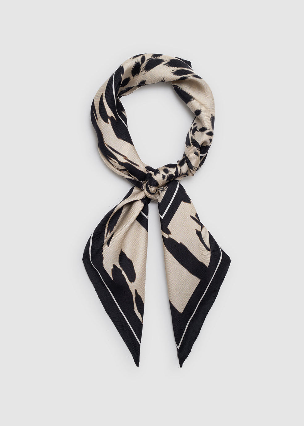 ANINE BING York Silk Leopard Scarf In Pearl White - image 1