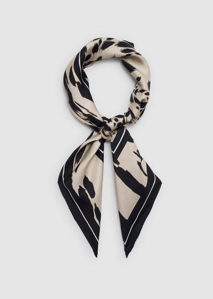 ANINE BING York Silk Leopard Scarf In Pearl White - image 1