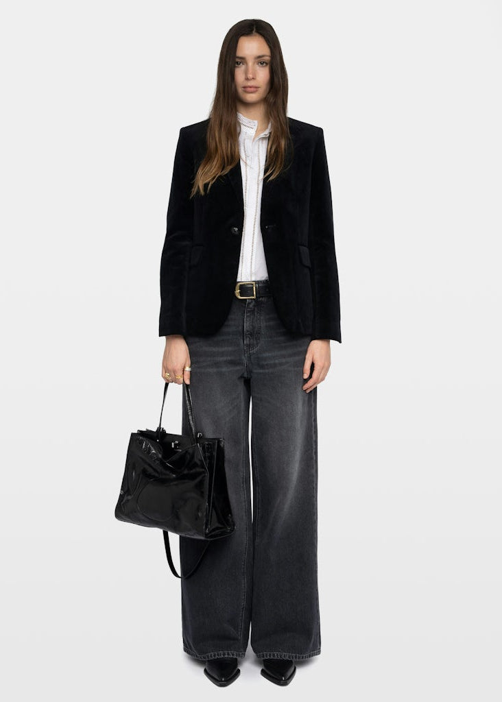 VAVY VELVET BLACK BLAZER