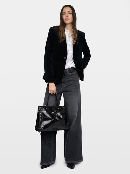 VAVY VELVET BLACK BLAZER