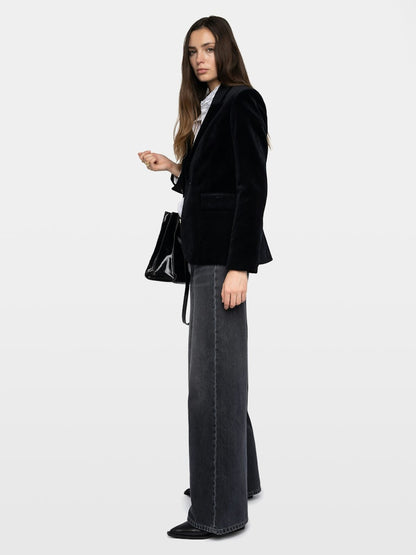 VAVY VELVET BLACK BLAZER