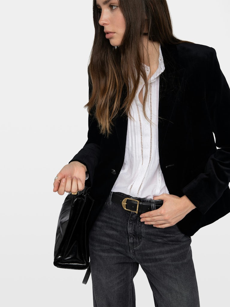 VAVY VELVET BLACK BLAZER
