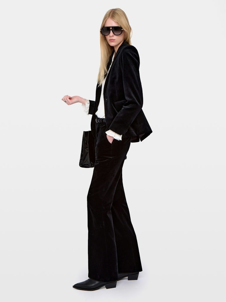 PREVY BLACK VELVET PANT