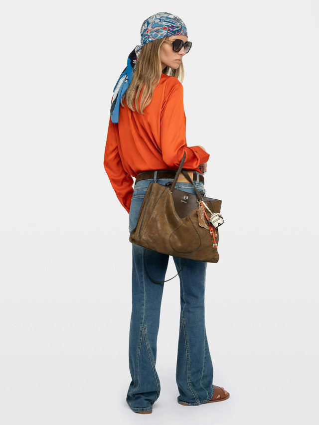 TINK SATIN TANGERINE BLOUSE