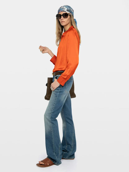 TINK SATIN TANGERINE BLOUSE