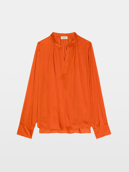 TINK SATIN TANGERINE BLOUSE