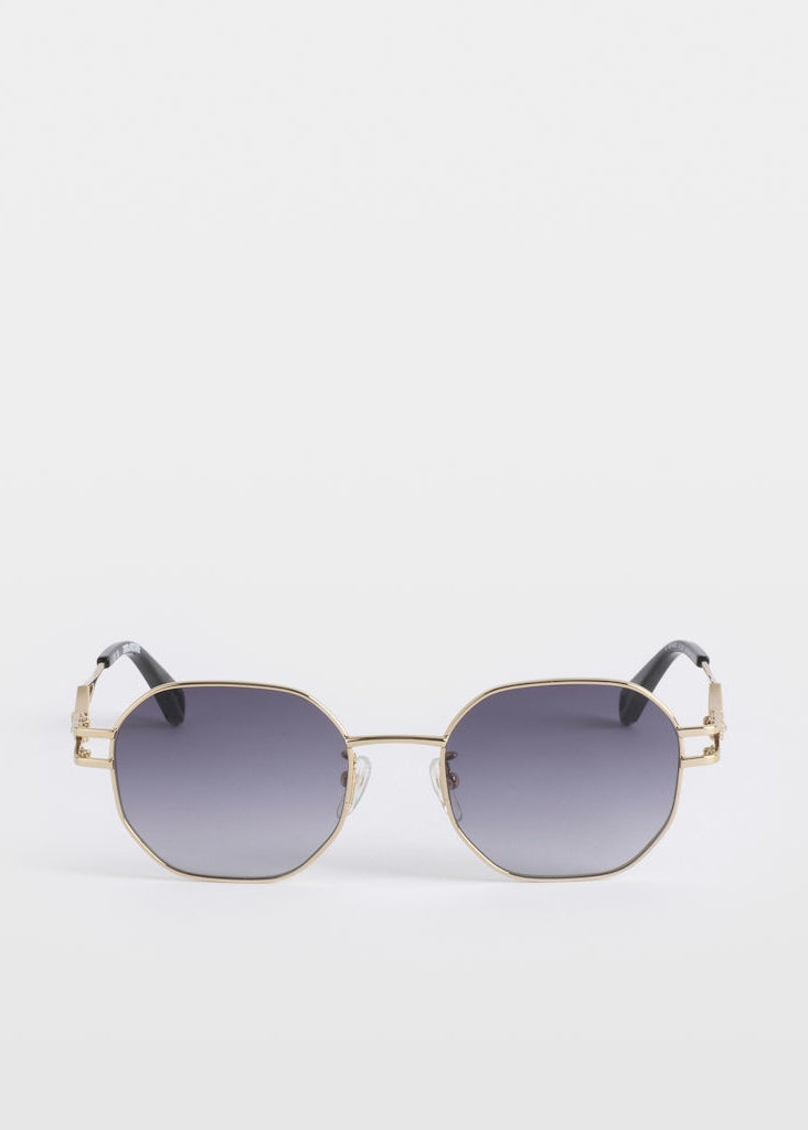 sunglasses metal frame blue lense