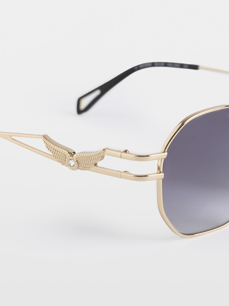 ZV26S1 METAL FRAME SUNGLASSES W WING DETAIL BLUE