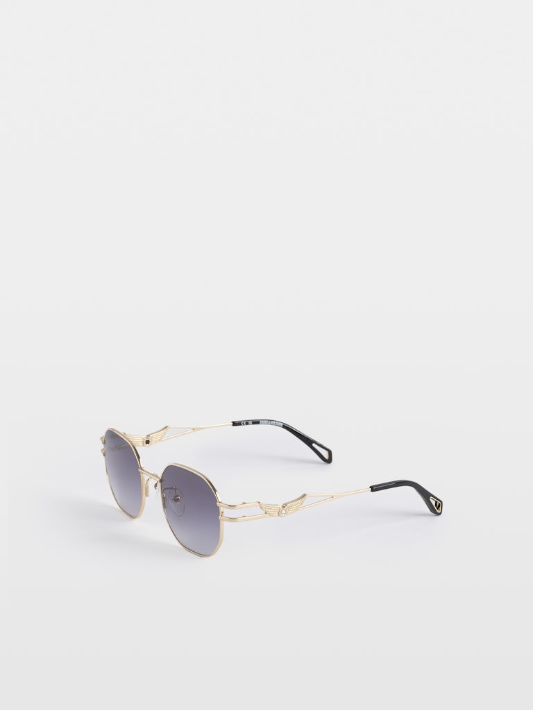 ZV26S1 METAL FRAME SUNGLASSES W WING DETAIL BLUE