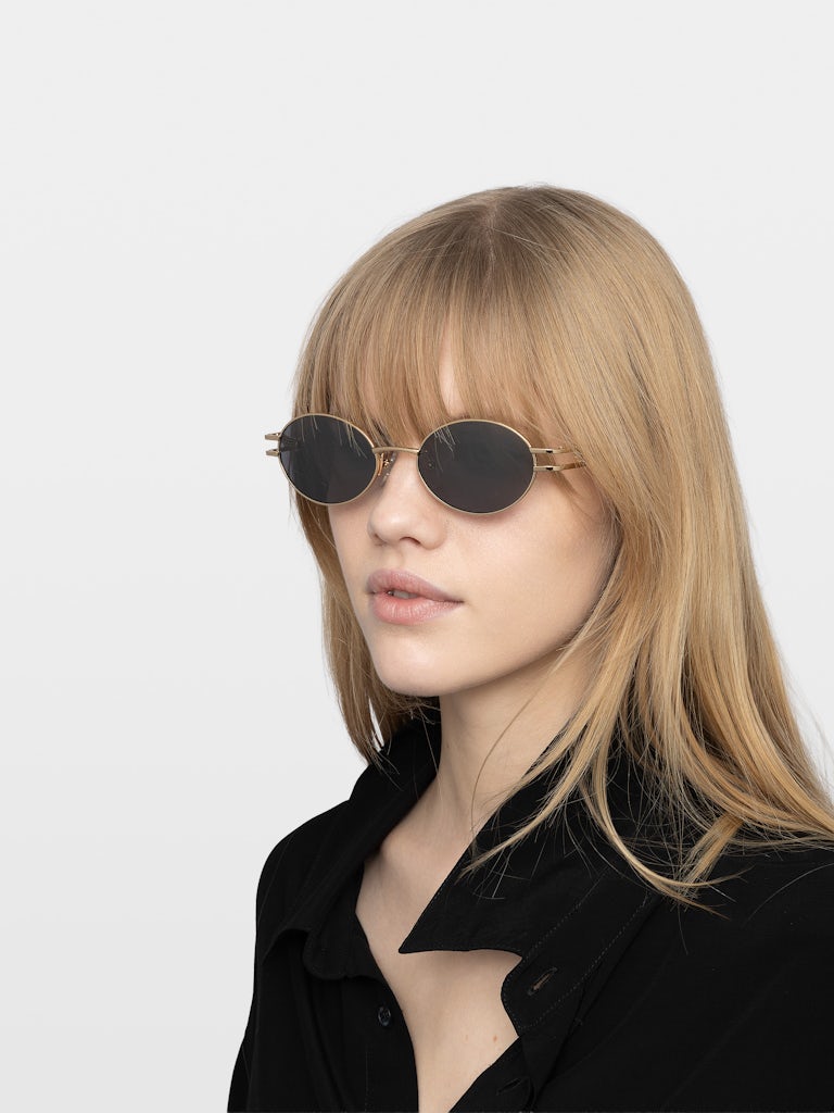 ZV26S2 OVAL METAL FRAME SUNGLASSES W WING