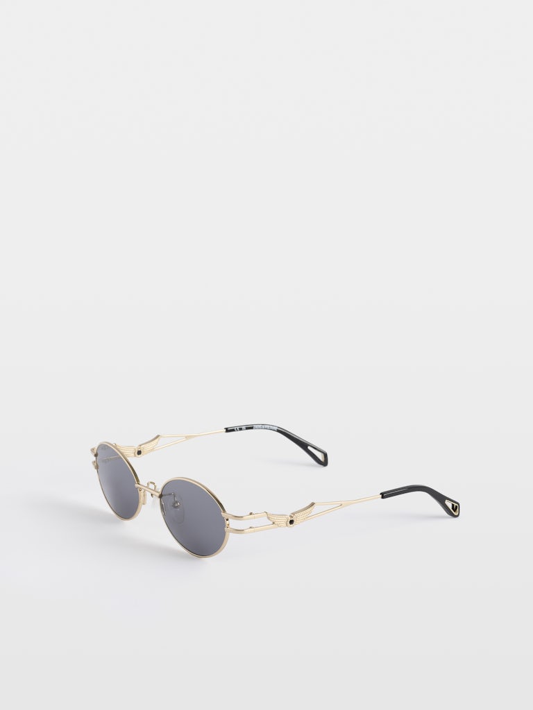 ZV26S2 OVAL METAL FRAME SUNGLASSES W WING