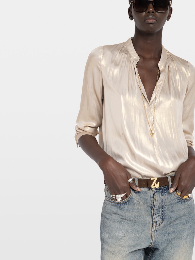 TINK SATIN GOLD BLOUSE