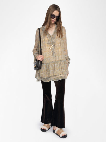 RALICE MOUSSELINE PAISLEY CHIFFON DRESS