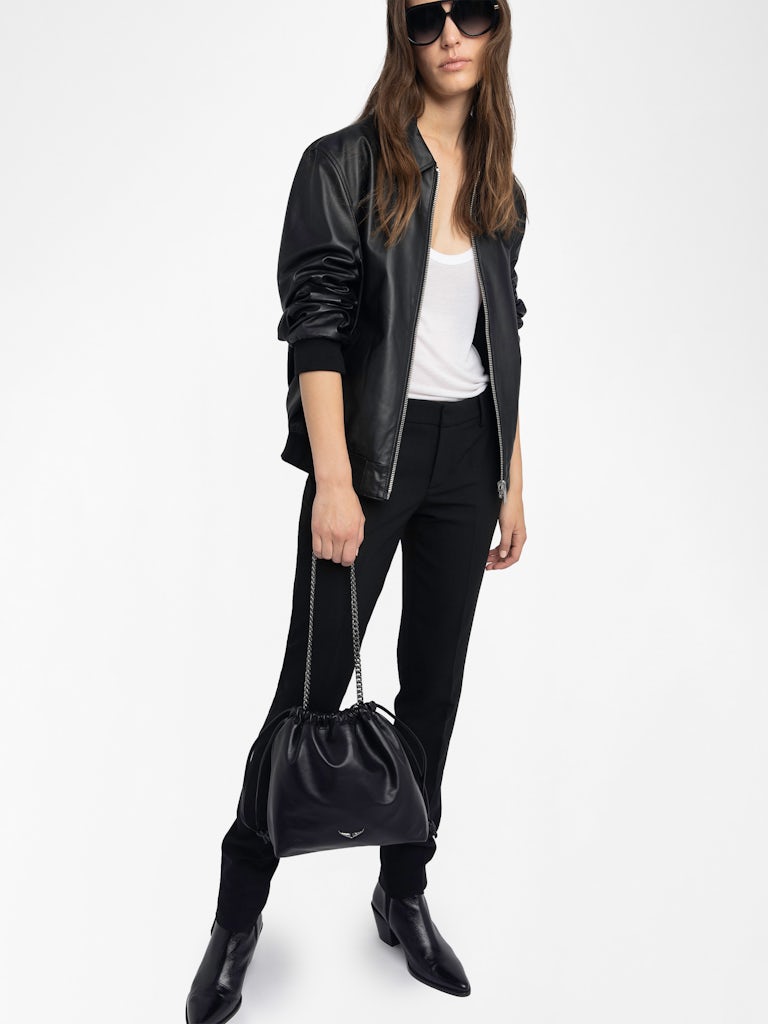 NOIR U ROCK TODAY SMOOTH LEATHER POUCH BAG