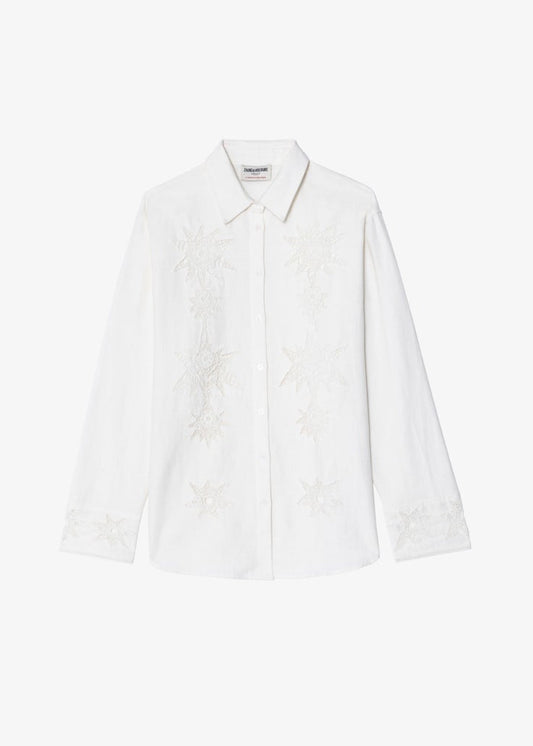White dress shirt on a white background
